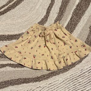 Zara Beige Floral Skater Skirt - Size 3-4 years